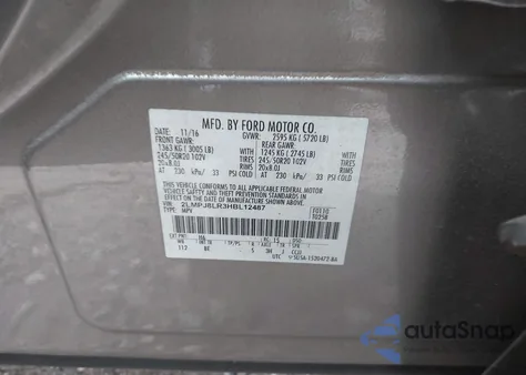 2017 Lincoln Mkx Reserve from USA, damaged, VIN 2LMPJ8LR3HBL12487